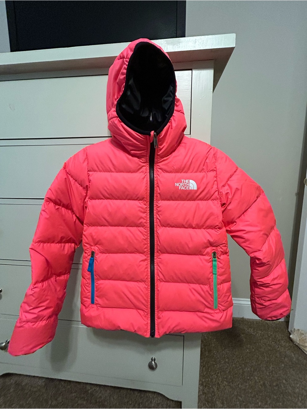 The North Face Kids Hooded Reversible Puffer Jacket